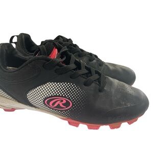 Rawlings Black and Pink Athletic Baseball Cleats